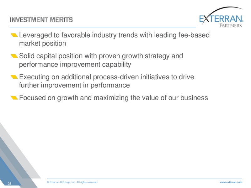 WELLS FARGO SECURITIES ANNUAL ENERGY CONFERENCE – Exterran Partners Lp – slide 22