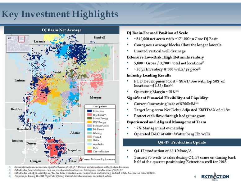 4Q 2017 Earnings Presentation – Extraction Oil and Gas – slide 3