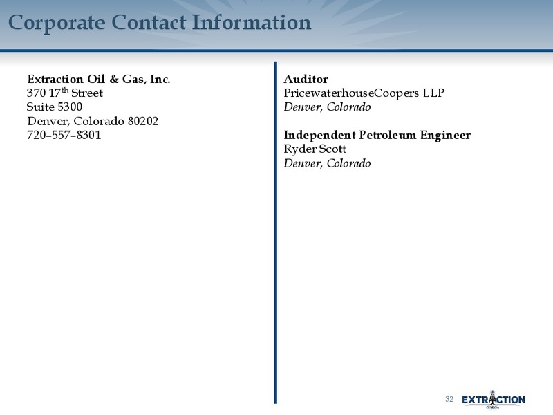 March 2017 45th Annual Scotia Howard Weil Energy Conference – Extraction Oil and Gas – slide 31