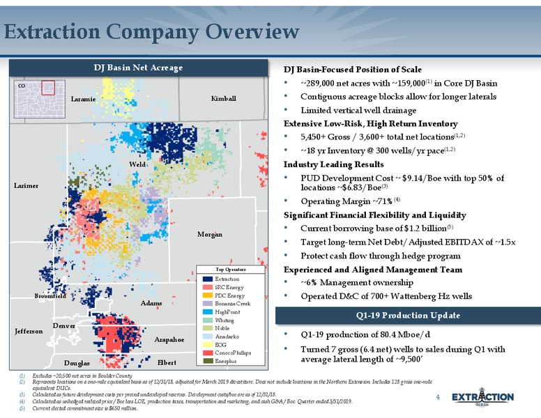 1Q 2019 Earnings Presentation – Extraction Oil and Gas – slide 3
