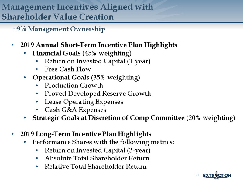 August 2019 Corporate Presentation – Extraction Oil and Gas – slide 26