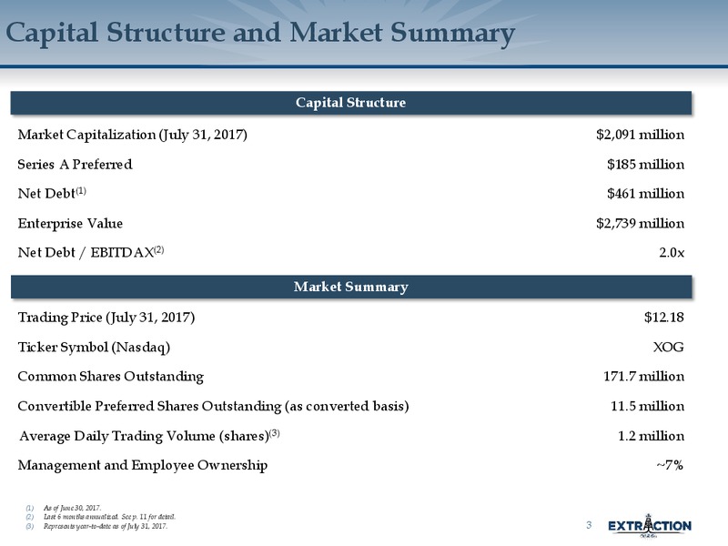 2Q 2017 Quarterly Update – Extraction Oil and Gas – slide 2