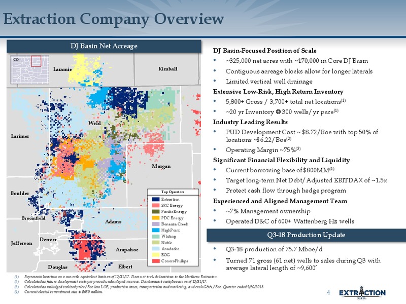 Corporate Update – Extraction Oil and Gas – slide 3