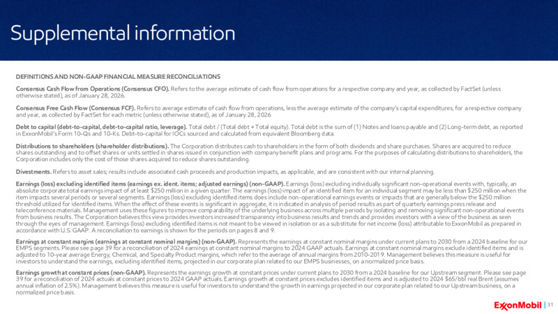 4Q 2025 Earnings Presentation – ExxonMobil – slide 28