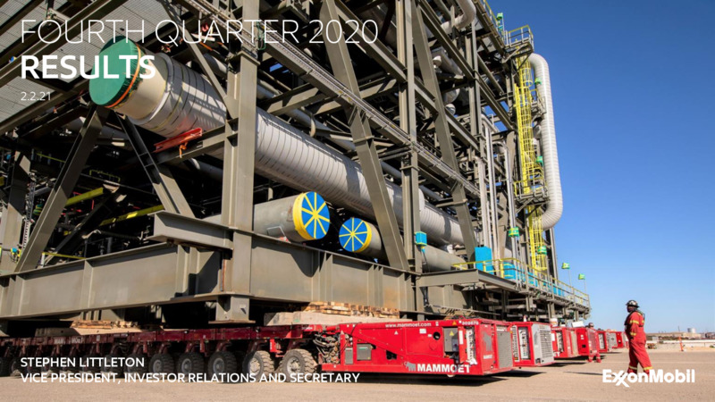 Fourth Quarter 2020 Results Presentation – ExxonMobil – slide 1