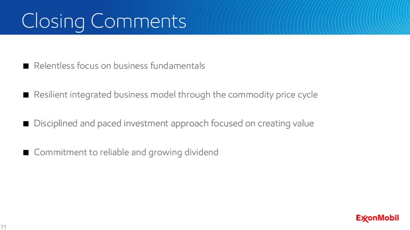 2016 Analyst Meeting – ExxonMobil – slide 70