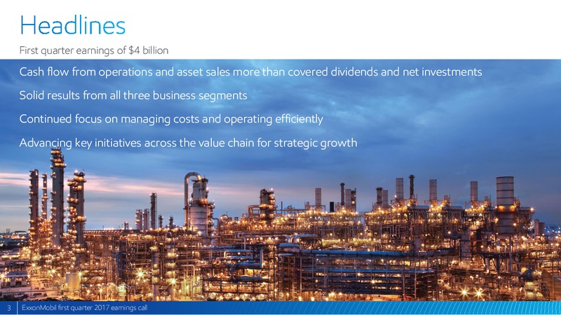1Q2017 First Quarter Earnings – ExxonMobil – slide 2