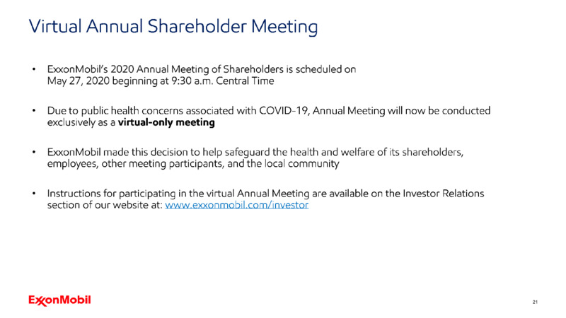 2020 Shareholder Meeting – ExxonMobil – slide 20