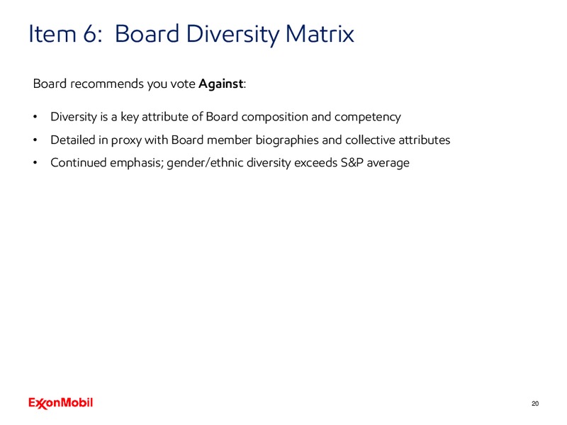 May 2018 Shareholder Webcast – ExxonMobil – slide 19