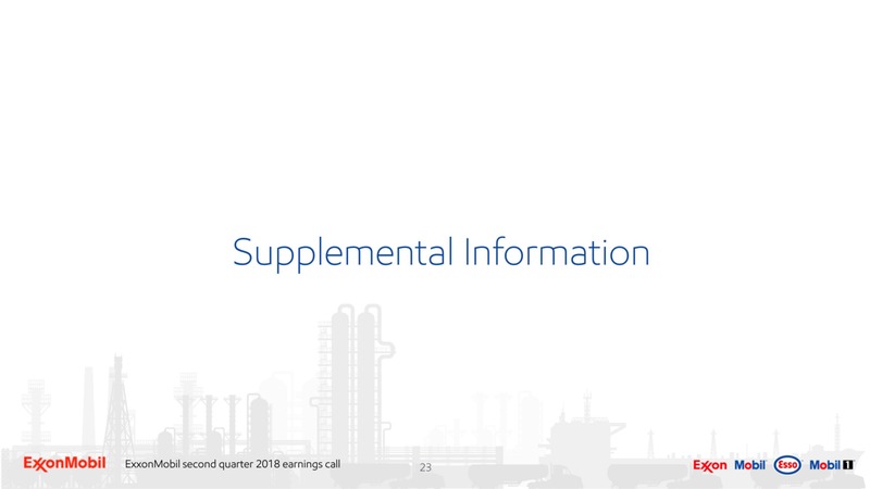 2Q 2018 Investor Presentation – ExxonMobil – slide 22