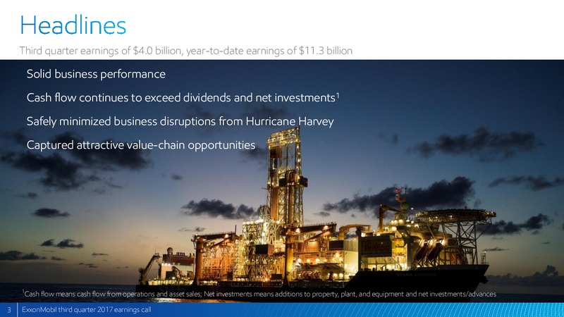 Q3 2017 Presentation – ExxonMobil – slide 2