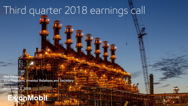 3Q 2018 Earnings – ExxonMobil – slide 1
