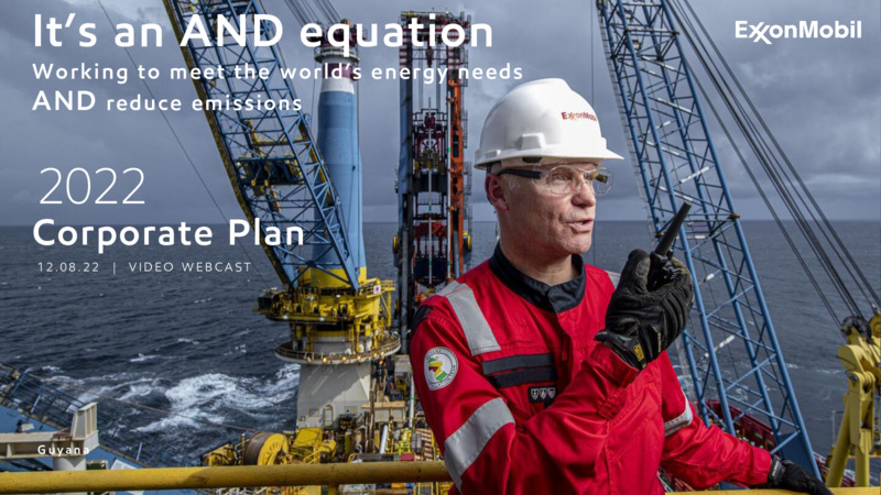 2022 Corporate Plan – ExxonMobil – slide 1