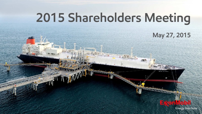 2015 SHAREHOLDERS MEETING – ExxonMobil – slide 1