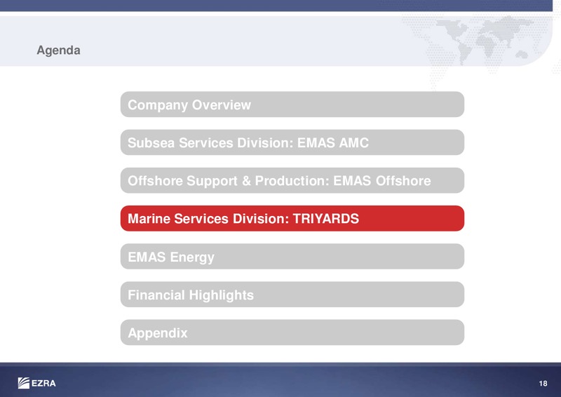 CREDIT SUISSE OIL AND GAS CONFERENCE – Ezra Holdings Limited – slide 18