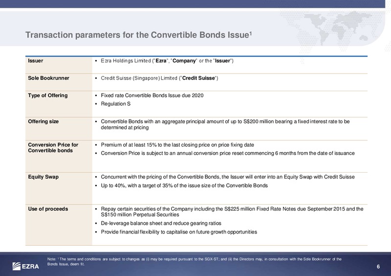 JUNE 2015 INVESTOR PRESENTATION – Ezra Holdings Limited – slide 6