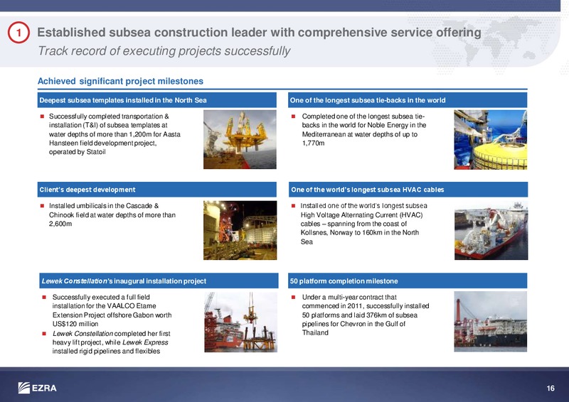 JUNE 2015 INVESTOR PRESENTATION – Ezra Holdings Limited – slide 16