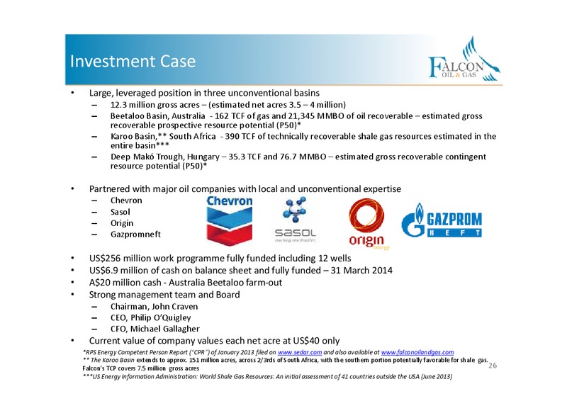 CORPORATE PPRESENTATION – Falcon Oil & Gas Ltd. – slide 24