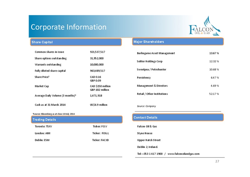 CORPORATE PPRESENTATION – Falcon Oil & Gas Ltd. – slide 25