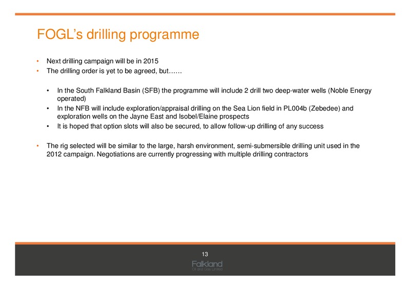 Investor Presentation – Falkland Oil and Gas Ltd.(FOGL) – slide 13