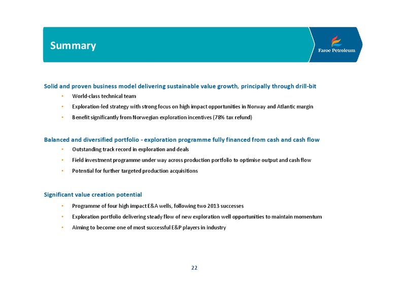 COMPANY PRESENTATION – Faroe Petroleum – slide 21