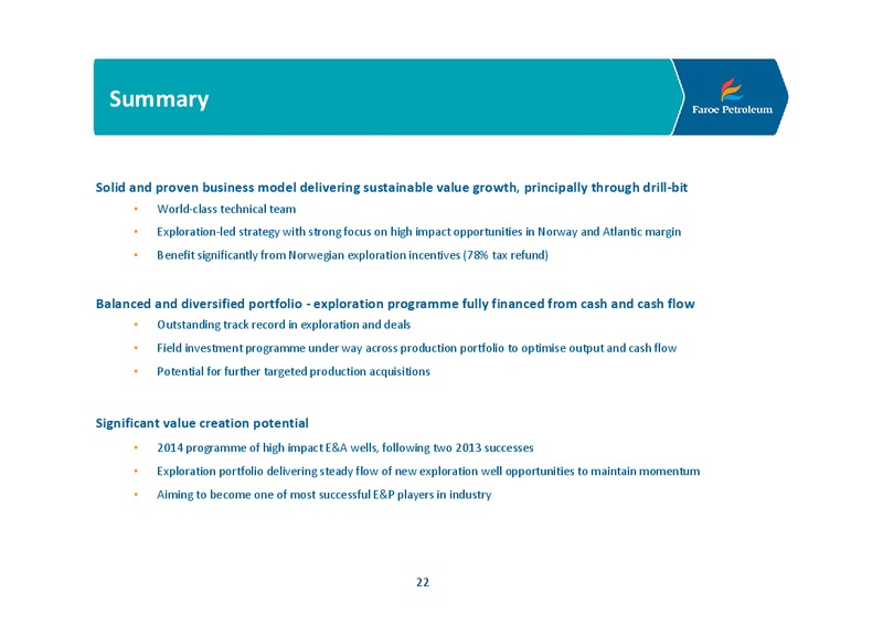 Company Presentation – Faroe Petroleum – slide 22