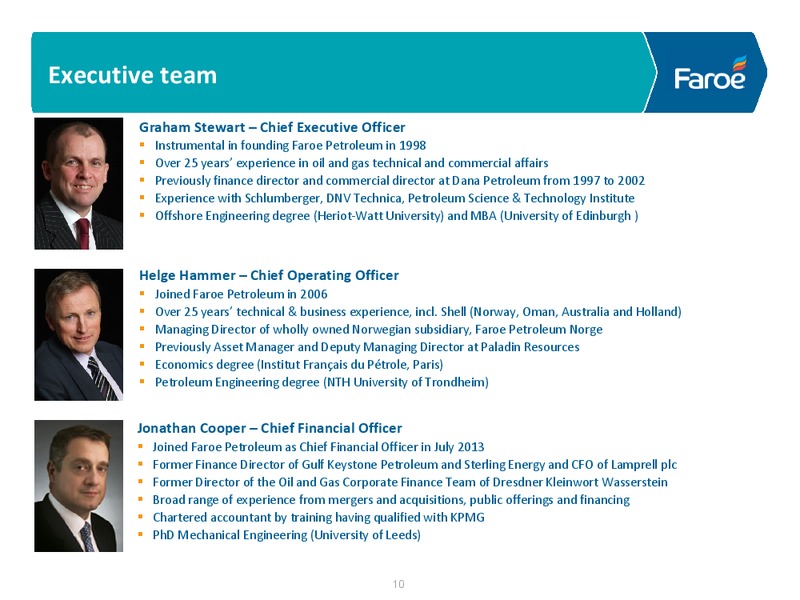 CORPORATE PRESENTATION – Faroe Petroleum – slide 10