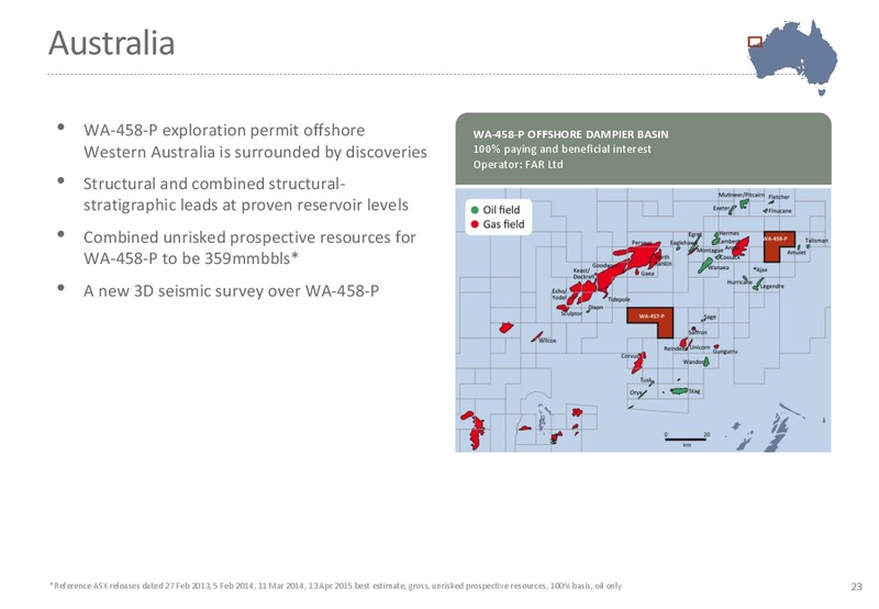 APRIL 2015 INVESTOR PRESENTATION – Far Limited – slide 23