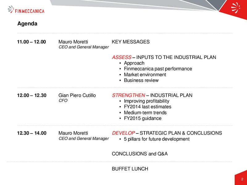 Industrial Plan Presentation – Finmeccanica – slide 2