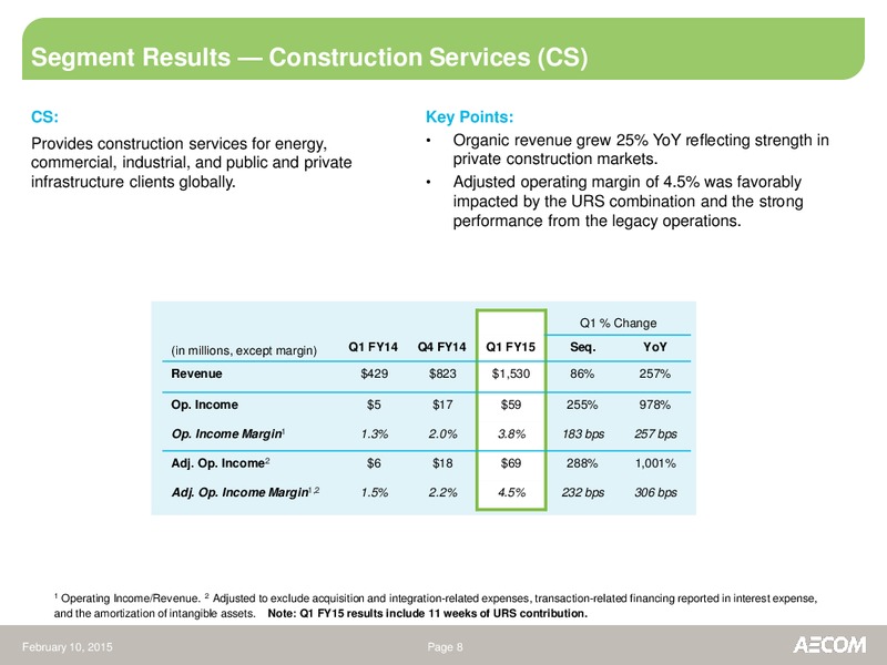 First Quarter Fiscal Year 2015 – Flint Energy Services – slide 7