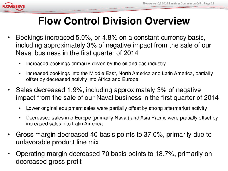 Earnings Conference Call – Flowserve Corp. – slide 21