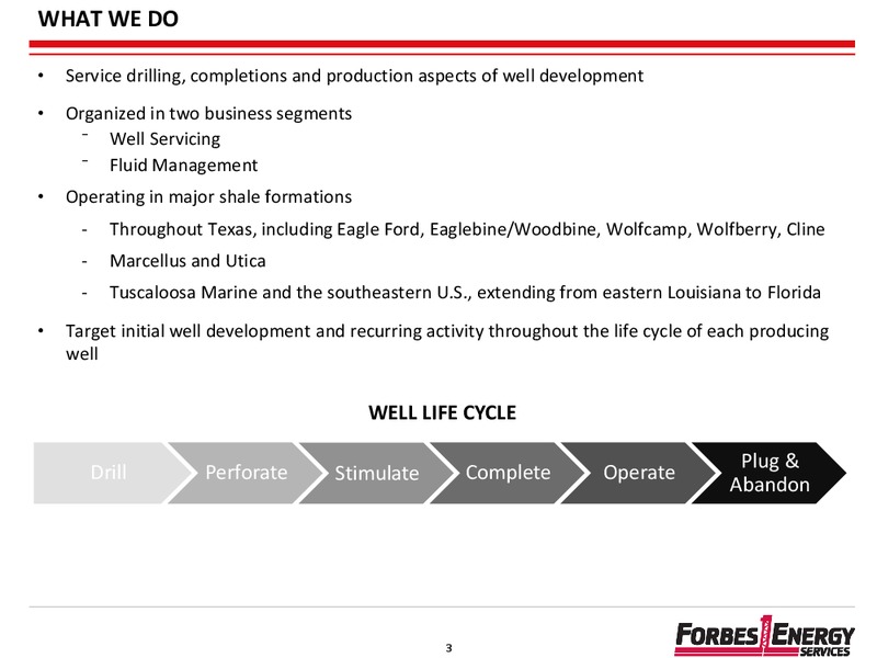 GHS 100 5TH ANNUAL INVESTOR CONFERENCE – Forbes Energy Services Ltd. – slide 3