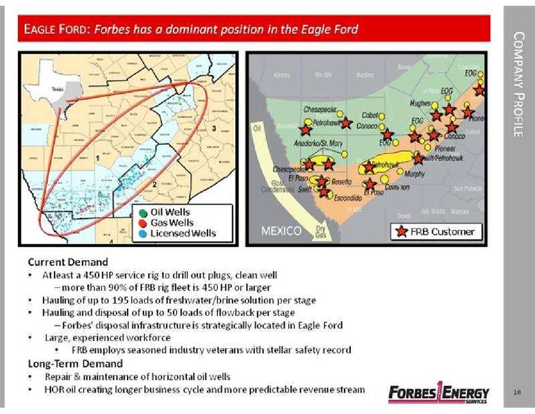 GLOBAL HUNTER SECURITIES ENERGY CHINA METALS AND MINING CONFERENCE – Forbes Energy Services Ltd. – slide 10