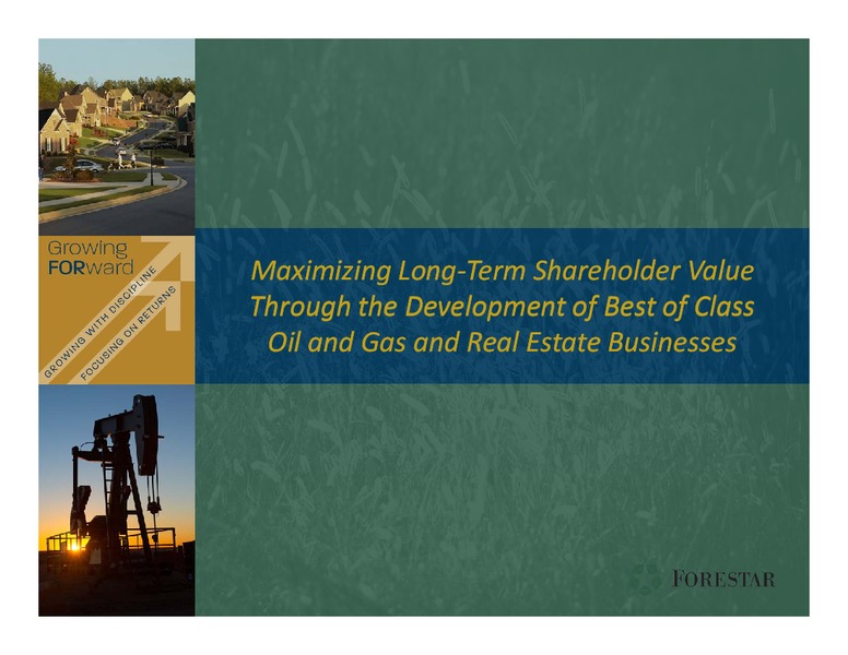 Investor Presentation – Forestar Group Inc. – slide 2