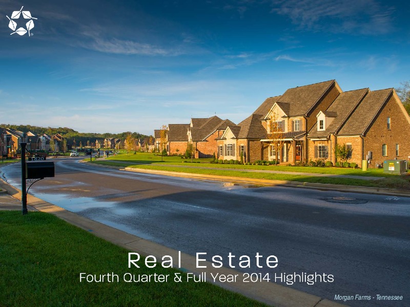 Fourth Quarter & Full Year 2014 Financial Results – Forestar Group Inc. – slide 5