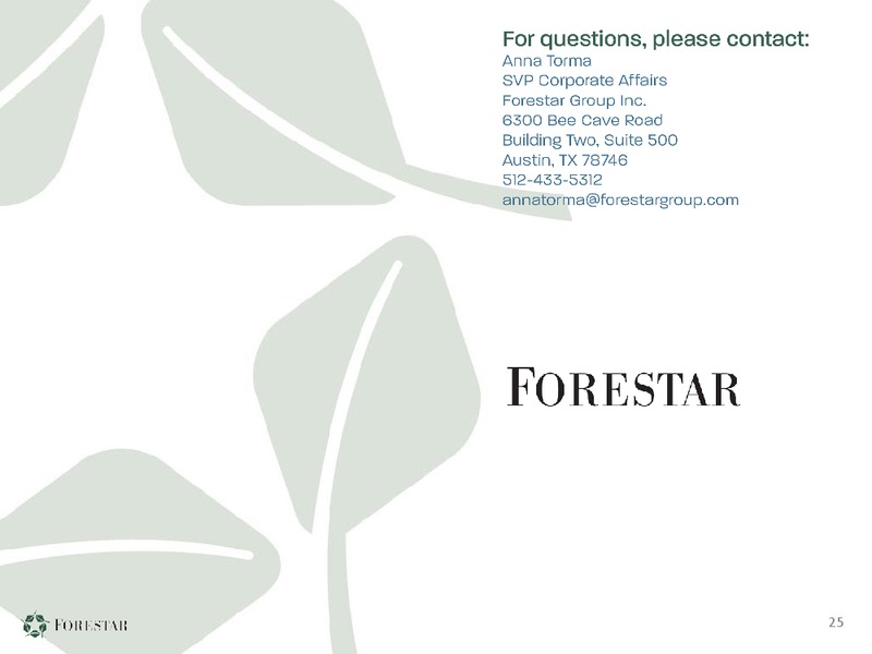 Fourth Quarter & Full Year 2014 Financial Results – Forestar Group Inc. – slide 24