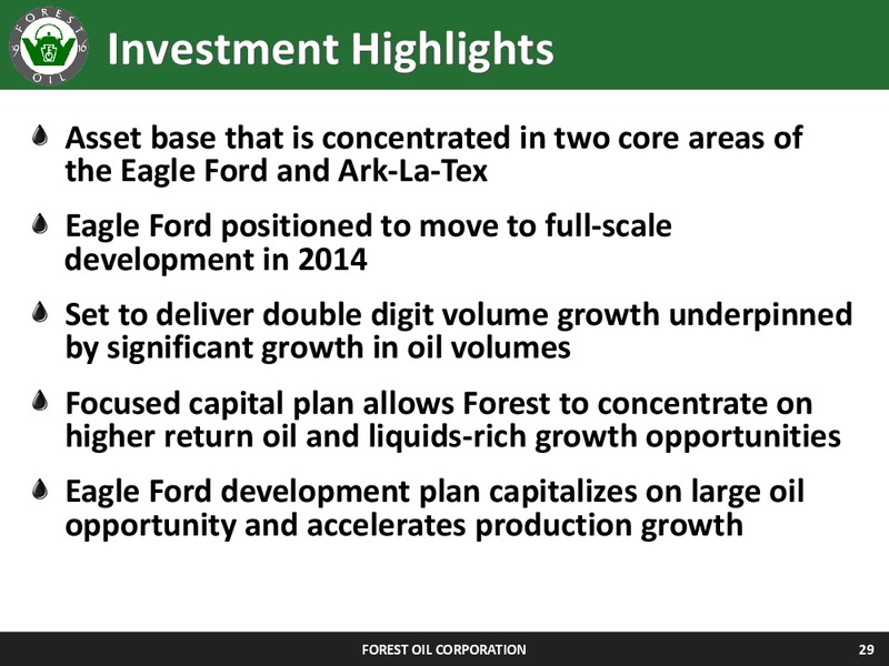 Corporate Update – Forest Oil Corp. – slide 29
