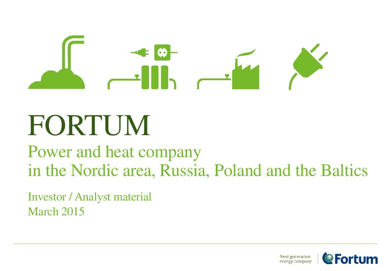 INVESTOR PRESENTATION – Fortum – slide 1