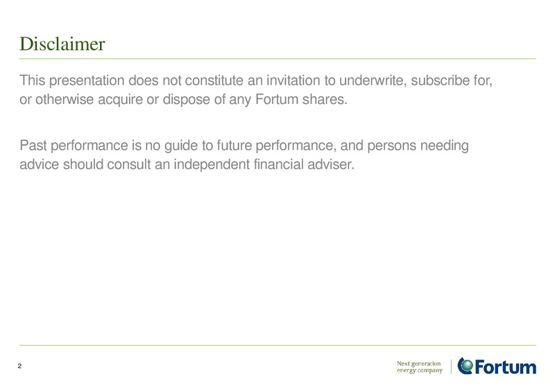 INVESTOR PRESENTATION – Fortum – slide 2
