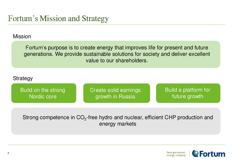 INVESTOR PRESENTATION – Fortum – slide 7