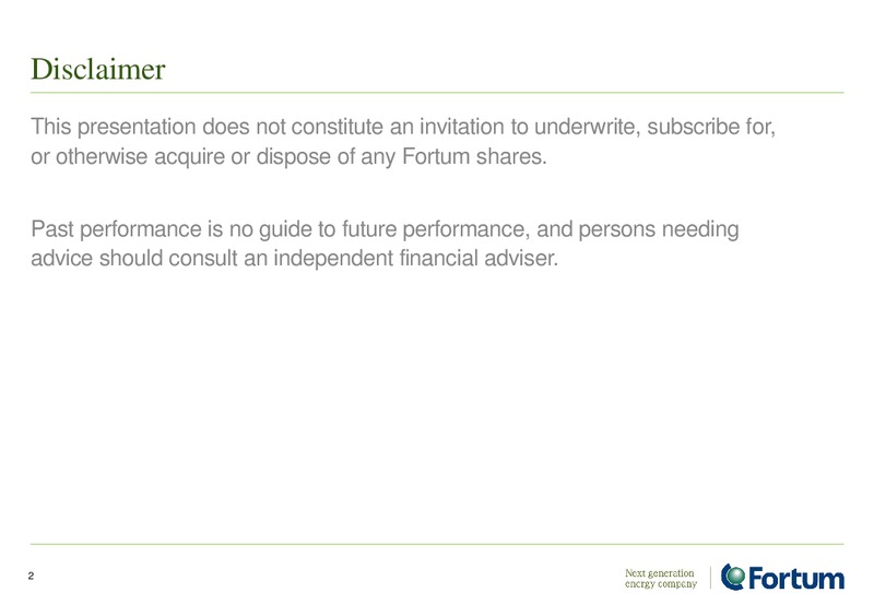 ANALYST PRESENTATION – Fortum – slide 2
