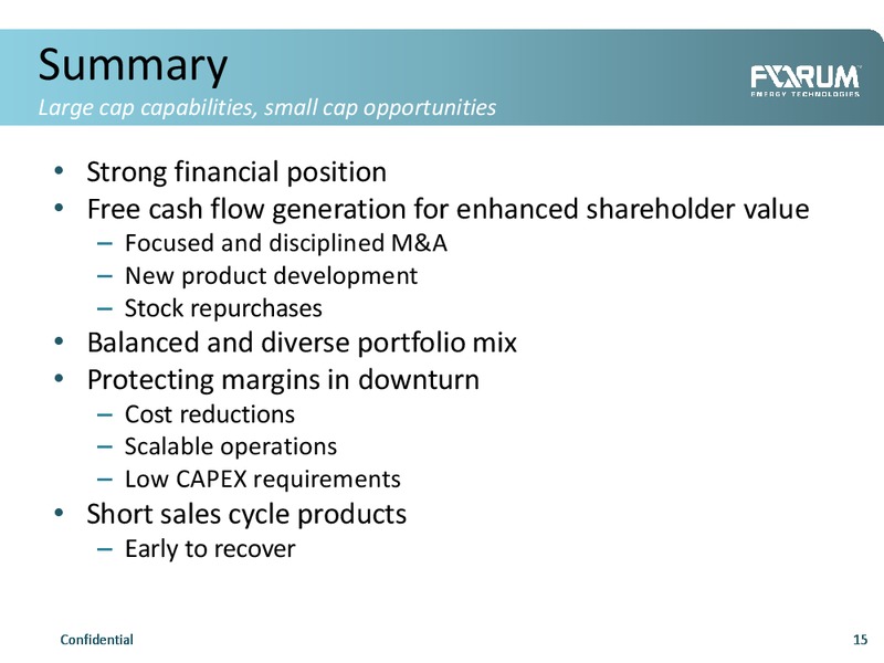 Investor Presentation – Forum Energy Technologies, Inc. – slide 14