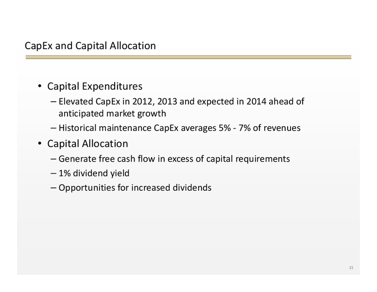 INVESTOR RELATIONS OVERVIEW PRESENTATION – FRANK'S INTERNATIONAL – slide 20
