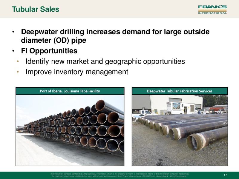 INVESTOR PRESENTATION – Franks International – slide 16