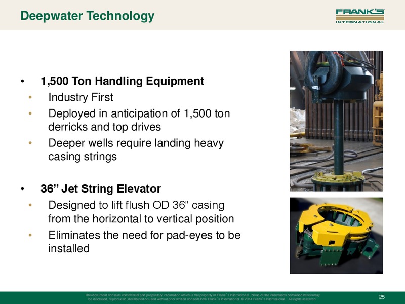 INVESTOR PRESENTATION – Franks International – slide 24