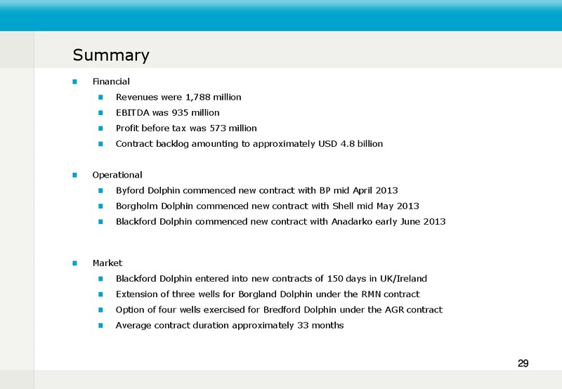 Q2 2013 EARNINGS CALL – Fred Olsen Energy – slide 29