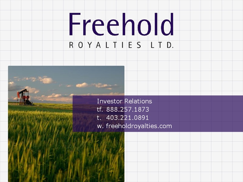 CIBC ENERGY CONFERENCE – Freehold Royalties Ltd. – slide 43