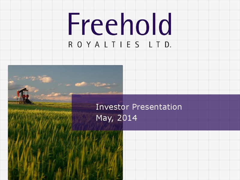 Investor Presentation – Freehold Royalties Ltd. – slide 1