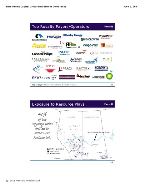 EURO PACIFIC CAPITAL GLOBAL INVESTMENT CONFERENCE – Freehold Royalties Ltd. – slide 5