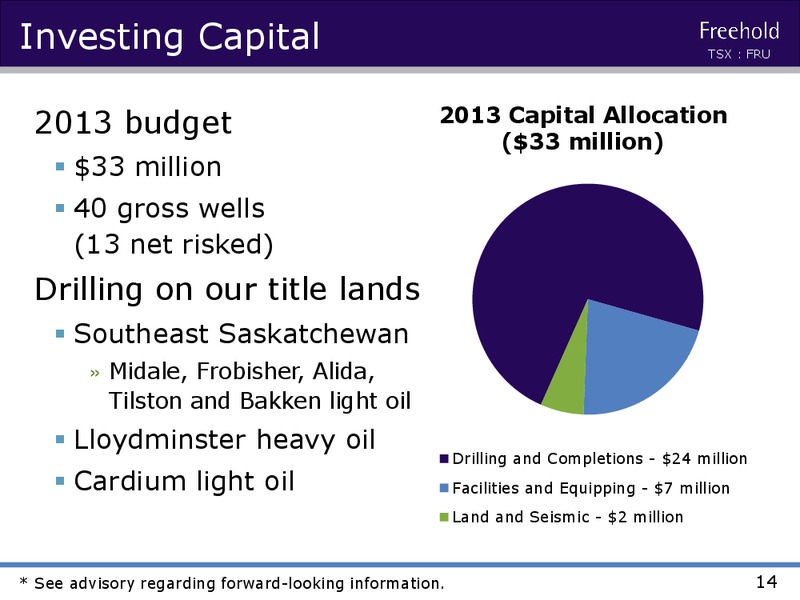 CANADIAN ASSOCIATION OF PETROLEUM PRODUCERS' 23RD ANNUAL INVESTMENT SYMPOSIUM – Freehold Royalties Ltd. – slide 13